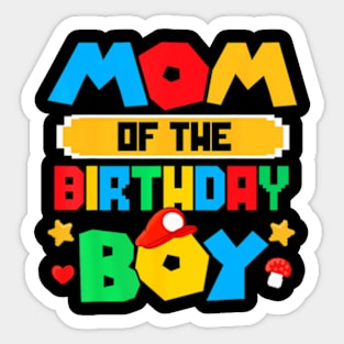 Mom Of The Birthday Boy Game Gaming Mom And Dad Family Sticker